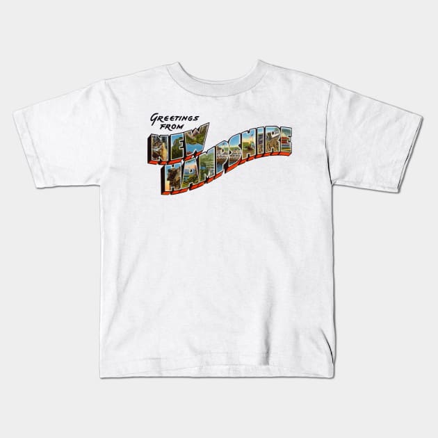 Greetings from New Hampshire Kids T-Shirt by reapolo